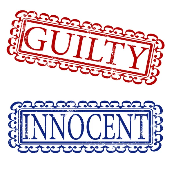 Guilty innocent stamp — Stock Vector