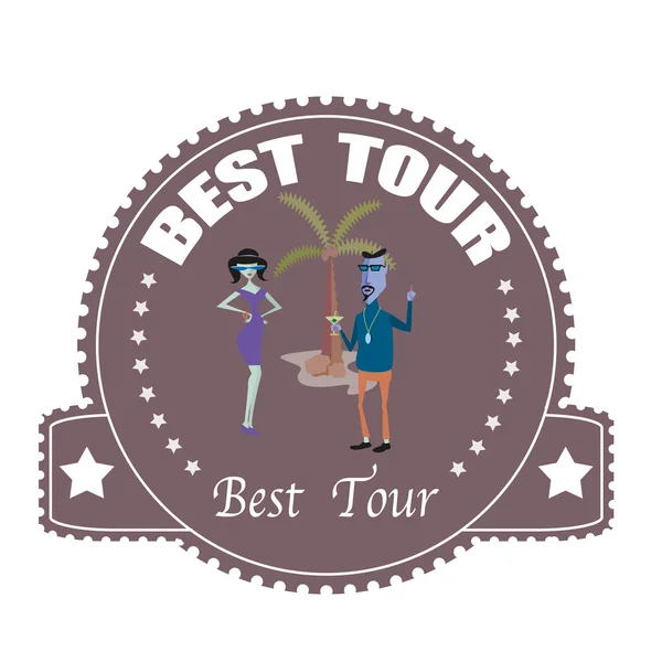 Best tour stamp — Stock Vector