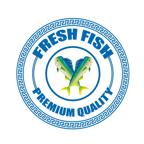 Φρέσκο ψάρι πριμοδότηση ποιότητας σφραγίδα — Διανυσματικό Αρχείο