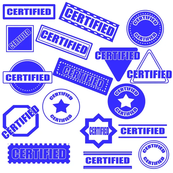 Set francobolli certificati — Vettoriale Stock