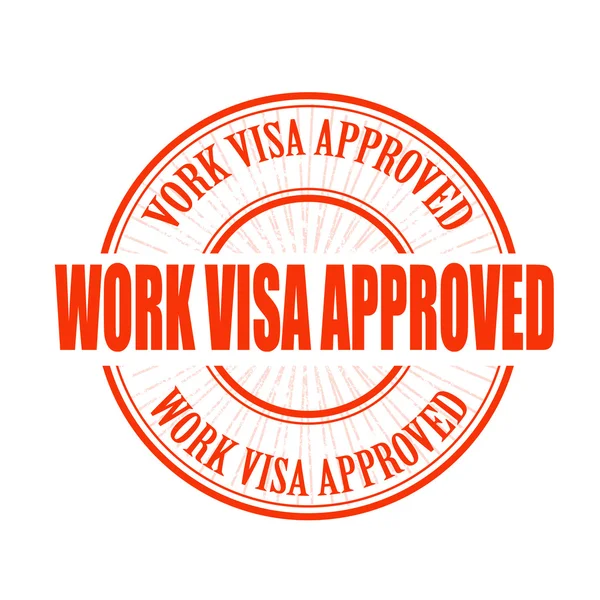 Arbete visum godkänd stämpel — Stock vektor