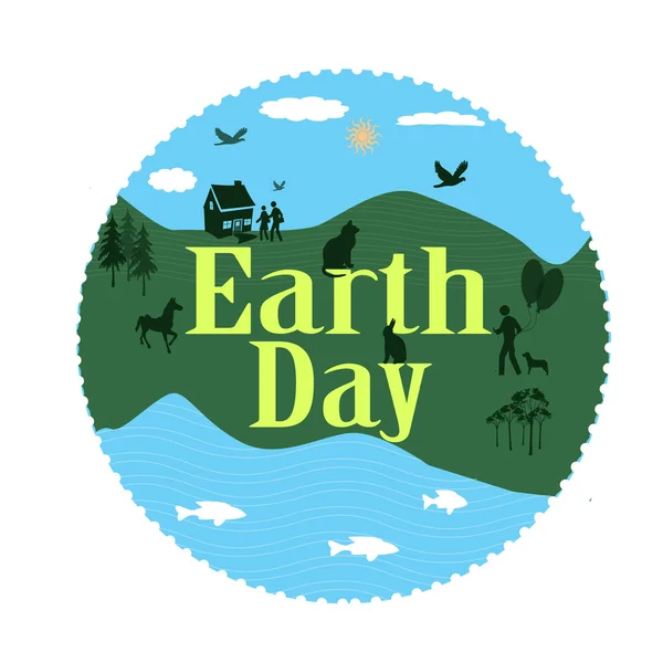 Earth day stamp — Stock Vector
