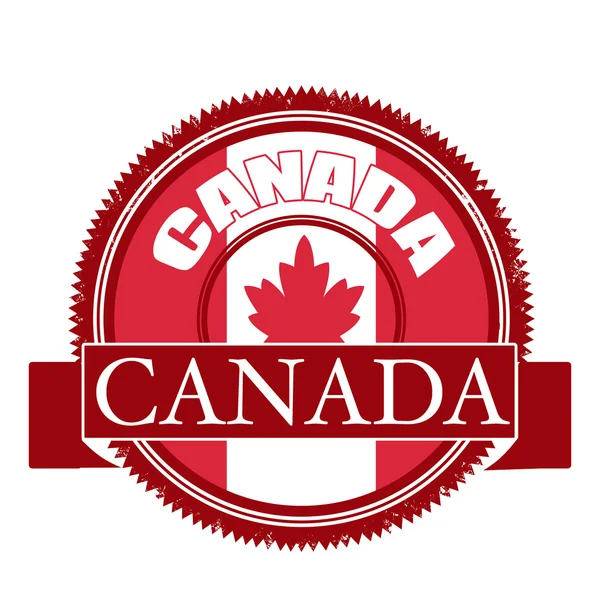 Canada flag stamp — Stock Vector