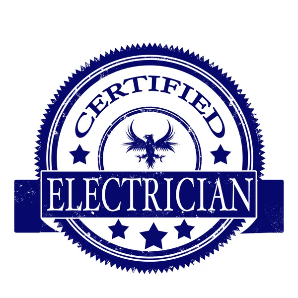 Certified electrician stamp — Stock Vector