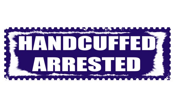 Handcuffed arrested stamp — Stock Vector