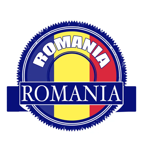 Romania flag stamp — Stock Vector