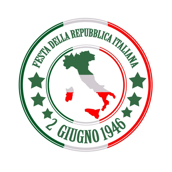 Timbre festa della repubblica italiana — Image vectorielle