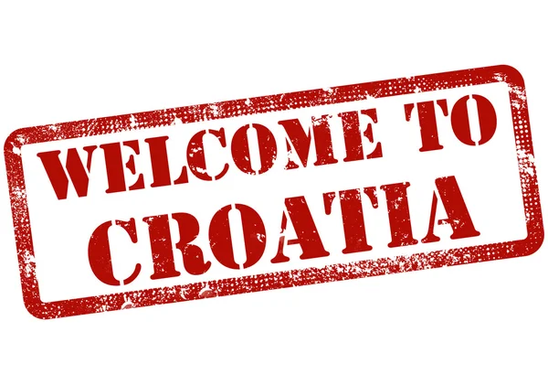 Bienvenido al sello croatia — Vector de stock