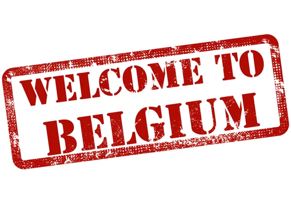 Welcome to belgium stamp — Stock Vector