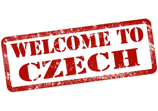 Welcome to czech stamp — Stock Vector