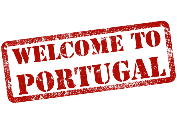 Welcome to portugal stamp — Stock Vector