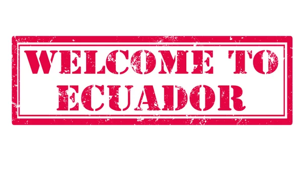 Ekvador damga Hoşgeldiniz — Stok Vektör