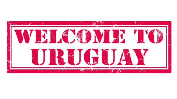 Welcome to uruguay stamp — Stock Vector