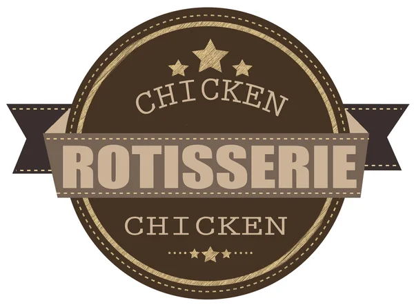 Rotisserie chicken stamp — Stock Vector