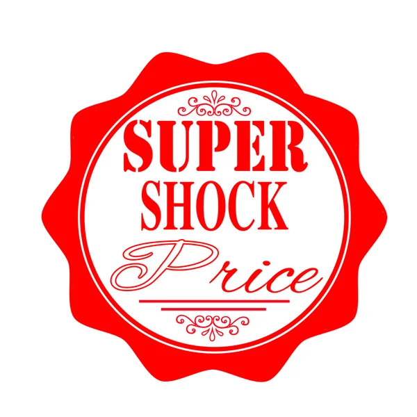 Znaczek Super szok cena — Wektor stockowy