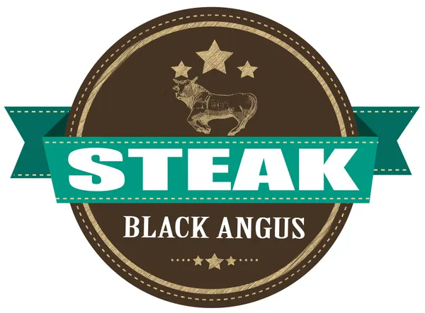 Black angus steak stamp — Stock Vector