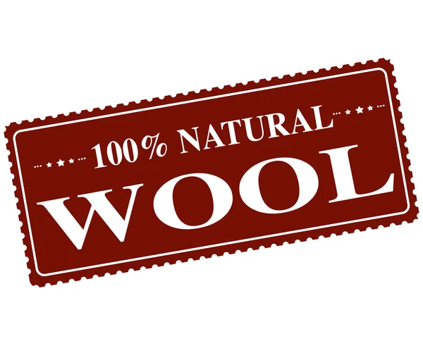 Natural wool stamp — Stock Vector