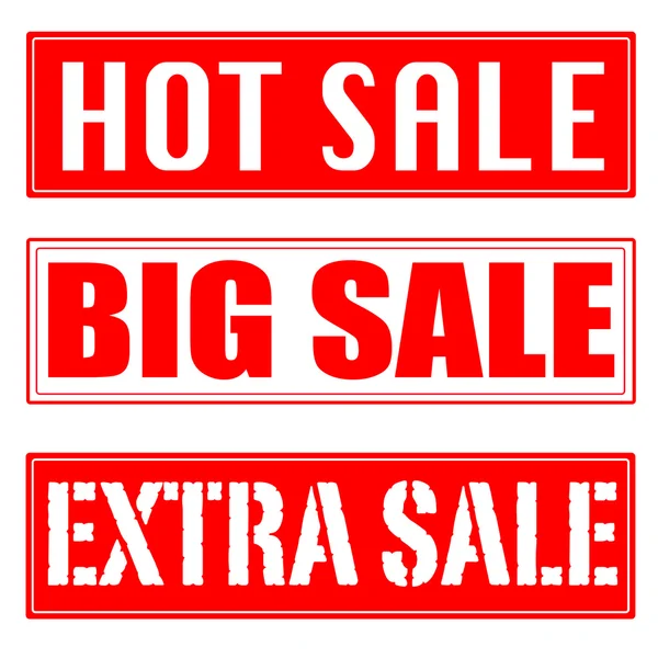 Grande venda, venda quente, selo de venda extra — Vetor de Stock