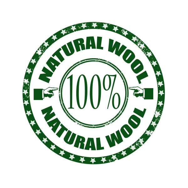 Natural wool stamp — Stock Vector