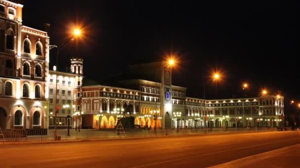 延时。广场在晚上。俄罗斯 — 图库视频影像