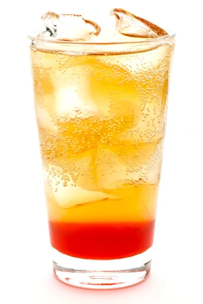 Fresh drink with red syrup and fizzy water — Stock Photo, Image