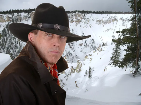 Cowboy im Winter — Stockfoto