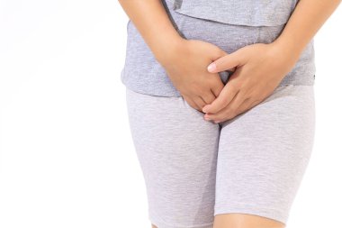 Itching of the female genitalia, an Itchy Vagina Before Period, health care and medicine concepts.