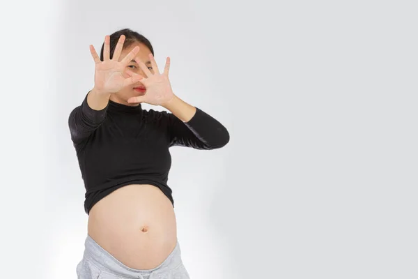 Violence Pregnant Women Abused Pregnant Woma — Stock Photo, Image