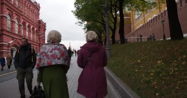 Moskva Rusko Říjen 2021 Město Lidé Procházejí Podzimním Parku Poblíž — Stock video