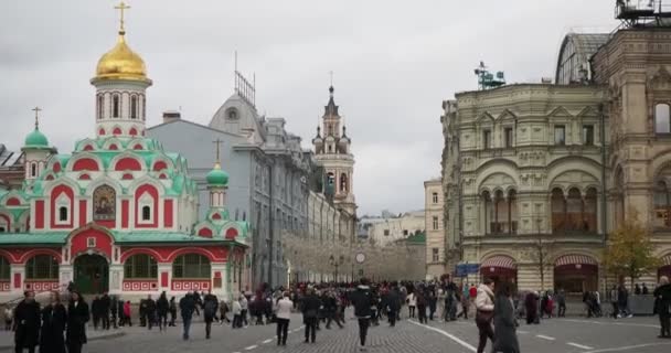 Moskova Rusya Ekim 2021 Farklı Milletlerden Insanlar Kırmızı Meydan Yürür — Stok video