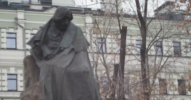 Moskwa Rosja Październik 2021 Pomnik Rosyjski Pisarz Гоголь Ruch Kamery — Wideo stockowe