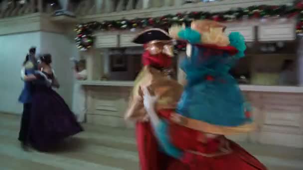 Novossibirsk Russie Janvier 2022 Bal Noël Bal Masqué Les Danseurs — Video