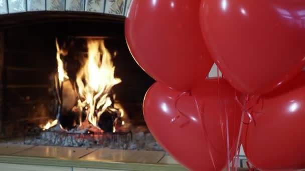 Saint Valentin Journée Internationale Femme Mars Présenté Rempli Hélium Ballons Séquence Vidéo