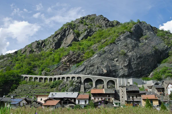 Byn borgo - montjovet - Aostadalen - Italien — Stockfoto