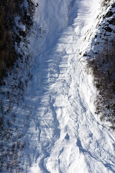 Valanga in montagna — Foto Stock