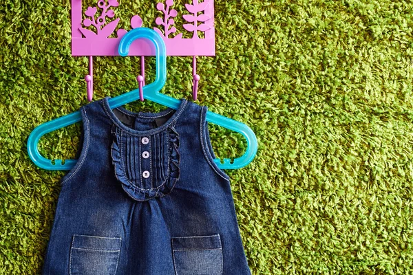 Fashion denim baby dress — Stock Photo, Image