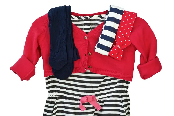 Sukienka sweter i rajstopy dla małej dziewczynki — Zdjęcie stockowe