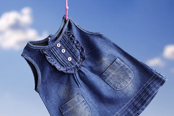 Fashion denim baby dress — Stock Photo, Image