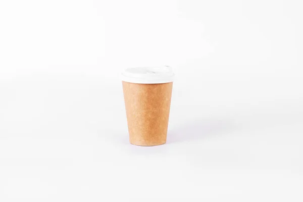 Kaffeetasse Aus Wiederverwendbaren Materialien Auf Weißem Hintergrund Null Abfall Konzept — Stockfoto