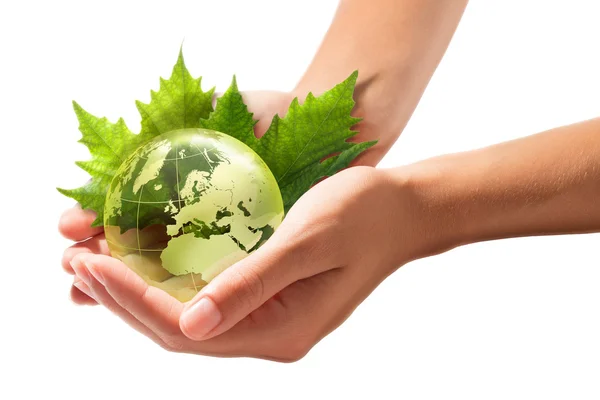 Green world in the hands - europe - sustainable Development — Stock Photo, Image