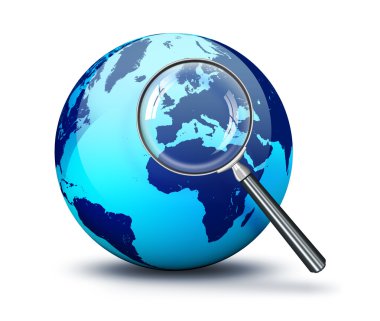 Blue World - focus on Europe clipart