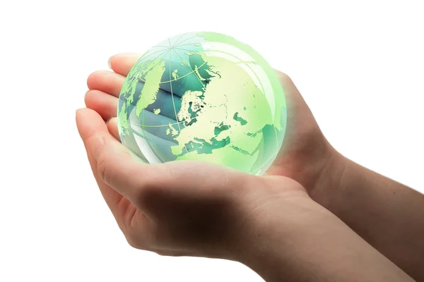 Globe v rukou — Stock fotografie