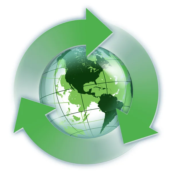 Recycled Usa green world — Stock Photo, Image