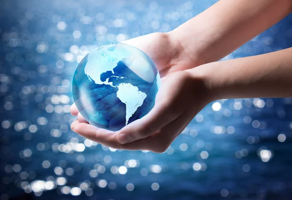 Blue world in the hand - Usa — Stock Photo, Image