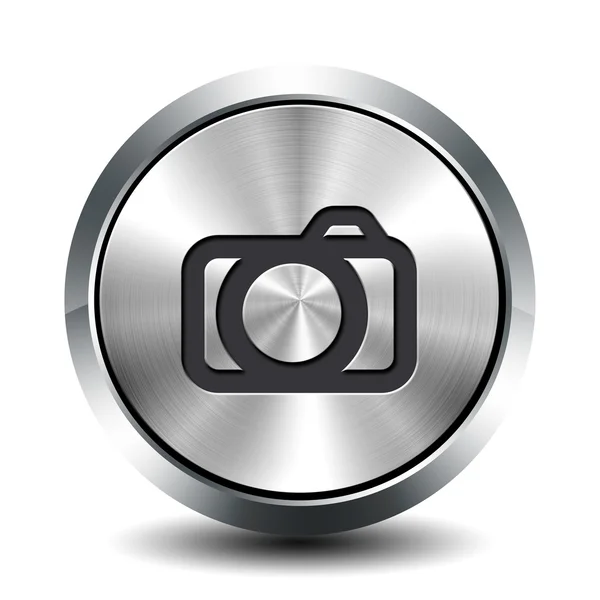 Круглая металлическая кнопка - фото — стоковое фото