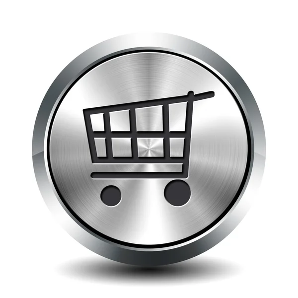 Botão metálico redondo - compras — Fotografia de Stock