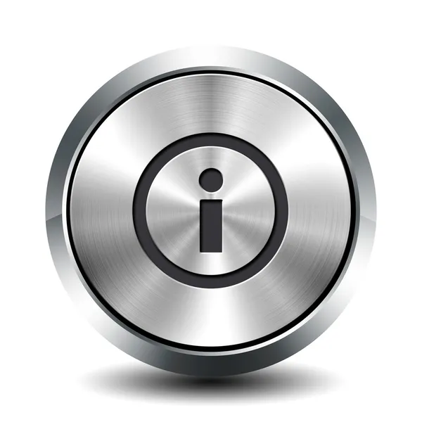 Круглая металлическая кнопка - информация — стоковое фото