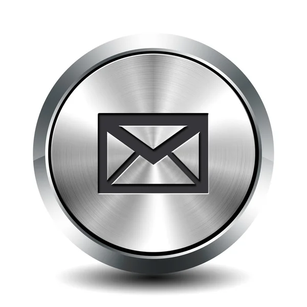 Круглая металлическая кнопка - электронная почта — стоковое фото