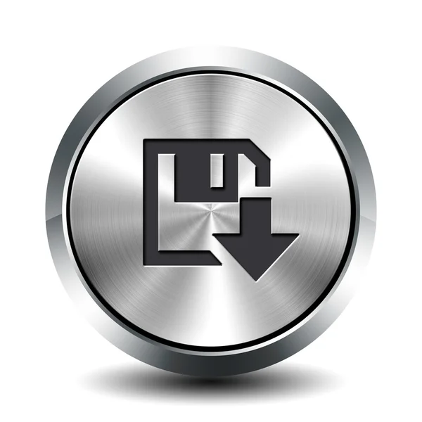Round metallic button - download — Stock Photo, Image