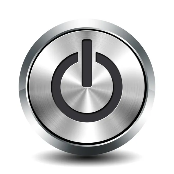 Round metallic button - standby — Stock Photo, Image
